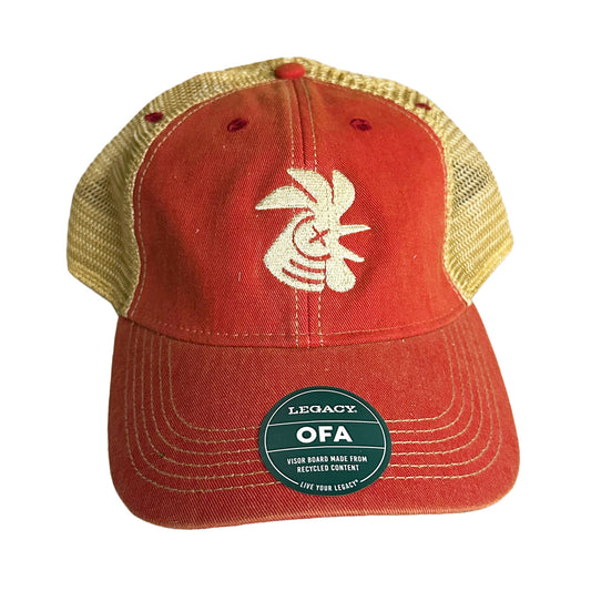 HOE Head Washed Trucker Cap Red